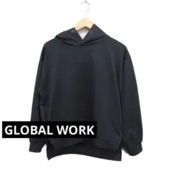 GLOBAL WORK パーカー テールカット M チャコールグレー