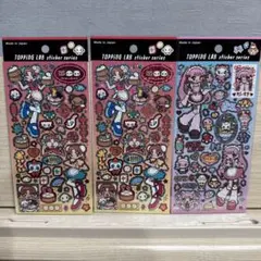 セリア　トッピングラボ　TOPPING LAB ステッカー 3シートセット