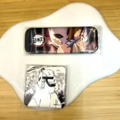鬼滅の刃 ダイニング お楽しみくじ スクエア缶バッジ 錆兎　ロング缶バッジ