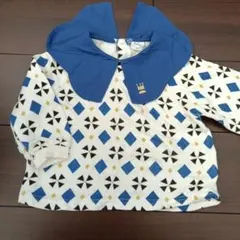 幾何学模様 襟つき長袖トレーナー 95