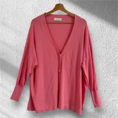 SIMPLICITE ピンクVネック 長袖カーデ イガン 大きいサイズ