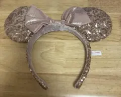 ミニーマウス耳付きカチューシャ ローズゴールド