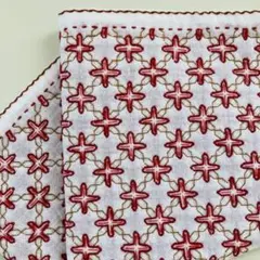 NO.58 刺し子　花ふきん ハンカチ