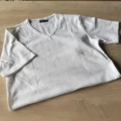 Vネック　メンズTシャツ　ホワイトJILL'S XL