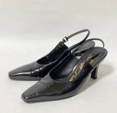 美品フェラガモFerragamoガンチーニストラップパンプス黒 22.0㎝