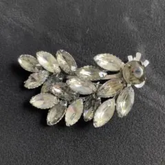 【15】クリスタルブローチ　ヴィンテージ　アンティーク
