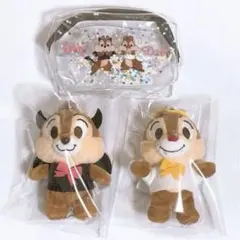 チップとデール ぬいぐるみセット ポーチ付き