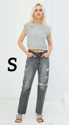 ALEXIA STAM ラップダメージドデニムパンツ　S　極美品✨のサムネイル