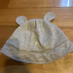 POLO 耳付きグレーのベビー帽子 44cm