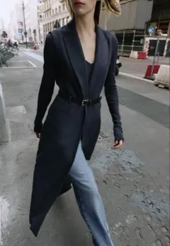 空　さま　　　　定価¥10,990！ZARAベルト付きロングベスト