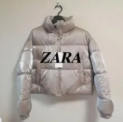 【新品】ZARA シャイニー撥水ウインドブレーカーアノラック （S）