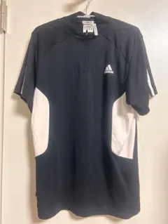 adidasアディダス CLIMALITE 半袖Tシャツ ブラック ハーフジップ
