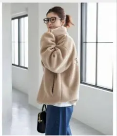 Spick & Span バックロゴボアブルゾン　 ベージュ　36