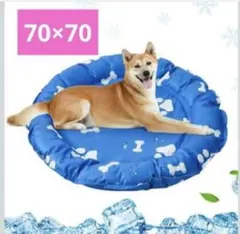 MIRIKOO ペット ひんやりマット 犬猫用 冷却ジェルマット ７０✖️７０のサムネイル