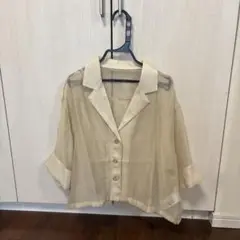 アイボリー 半袖 シャツ