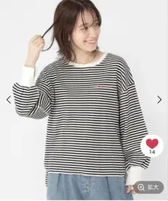 スタジオクリップ　アソート刺繍ボーダープルオーバー　フリーサイズ