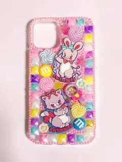 デコ iPhone12 12Proケース Swimmer うさぎ 猫 デコ電