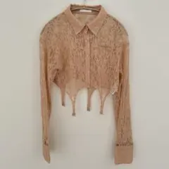 Chico ガーターデザインシャツ レーストップス トップス ピンクのサムネイル