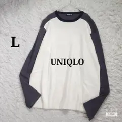 【オールドユニクロ】90s UNIQLO コットンニット バイカラー 紺タグ希少