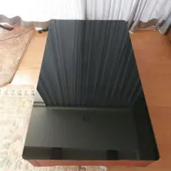 黒いガラス天板の木製センターテーブル 引き出し付きのサムネイル