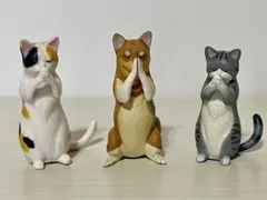 猫と犬のフィギュア 3体セット