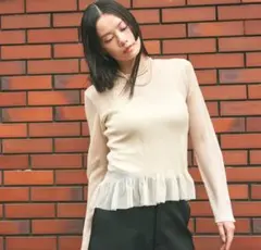 新品Sea Room Lynn Glitter Sheer フリルRIBニット