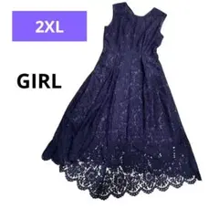 【大きいサイズ】GIRL　総レース　ロングワンピース　オケージョンのサムネイル