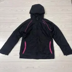 asics アシック【フード付き】黒ウインドブレーカーM