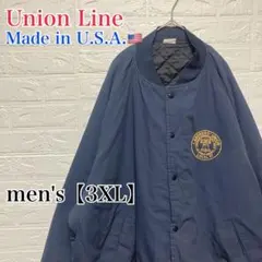 ●H11【アメリカ製】LIUNA57支部 ユニオンジャケット ネイビー【3XL】