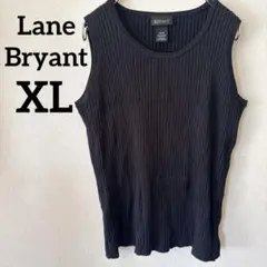 Lane Bryant 【XL】ダークブラウン リブ編み タンクトップ 快適