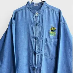 Vintage USF BullsDenim Kung Fu Shirtリメイク