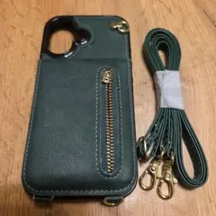 【ジャンク品】iPhone17用ケース ショルダー付き ダークグリーン