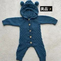 くま 耳 フード付き ベビー服 ニット ロンパース アウター