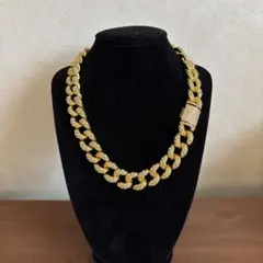 18k加工czダイヤ マイアミキューバチェーン45cm