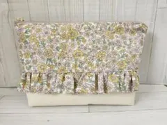 NO.1 20cmファスナー 花柄フリルポーチ