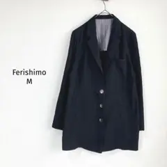 フェリシモ 薄手ジャケット【M】スリットスリーブ フレアスリーブ 黒 オフィス