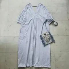 美品【大きいサイズ40】フィナモレ リネンシャツワンピース イタリア製