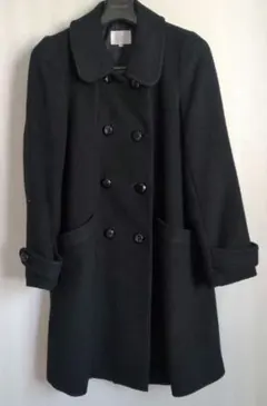 ダブルブレストピーコート（ファー襟付き）