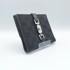 【GUCCI（グッチ）】GGキャンバス ジャッキー 二つ折り財布 ブラック