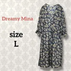 Dreamy Mina【L】カシュクールロングワンピース 花柄 サイドスリット