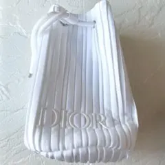 クリスチャンディオール　ポーチ　イベント　ノベルティ　巾着　ホワイト　プリーツ