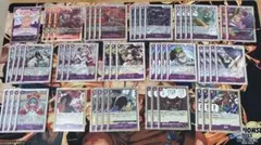 ゆ*】様 ワンピースカード 紫ドフラミンゴデッキ 調整パーツ スリーブ付き