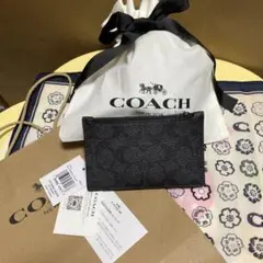 新品☆COACH☆ブラック☆コインケース☆フラグメント☆