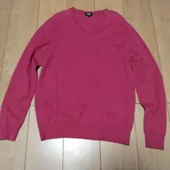 UNIQLO メンズVネックニット　L レッド