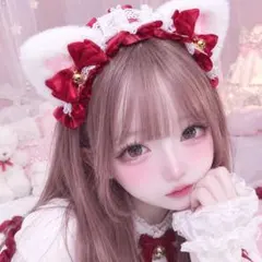猫耳カチューシャ　猫耳 ヘッドドレス カチューシャ レース リボン コスプレ