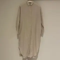 ベージュ シャツワンピース 長袖