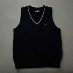 ネイビー Vネックニットベスト M