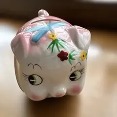昭和レトロ 内藤ルネ ファンシー 陶器 ブタ 貯金箱 - メルカリ