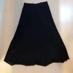 デ・プレ　ブラック ロングフレアスカート