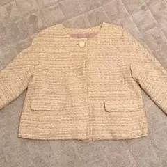 美品 テチチ ノーカラーツィードジャケット